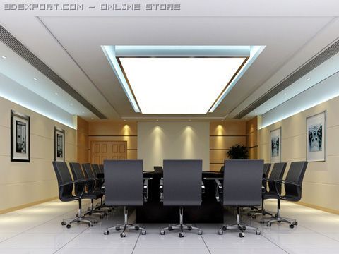 photorealistic conference meeting room 006 3D Модель .c4d .max .obj .3ds .fbx .stl .blend 