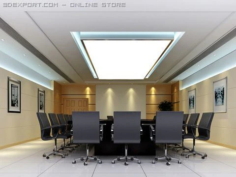 photorealistic conference meeting room 006 3D Model .c4d .max .obj .3ds .fbx .stl .blend 