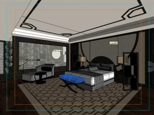 photorealistic bedroom 024 3D Model