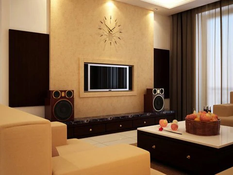 photorealistic living room 051 3D Model .c4d .max .obj .3ds .fbx .stl .blend 