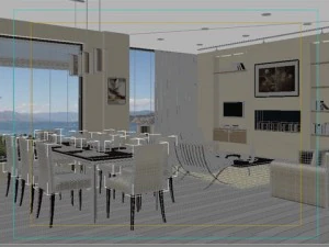 photorealistic living  dining room 052 3D Model