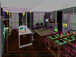 photorealistic living  dining room 055 Model 3D