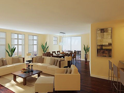 photorealistic living  dining room 057 3D Model .c4d .max .obj .3ds .fbx .stl .blend 
