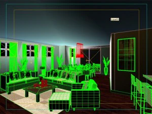 photorealistic living  dining room 057 3D Model