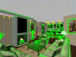 living room  kitchen 060 3D Model
