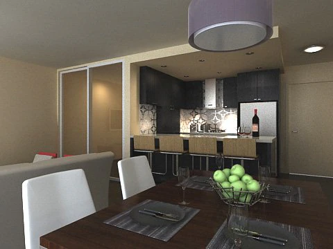 photorealistic living  dining room 065 3D Model .c4d .max .obj .3ds .fbx .stl .blend 