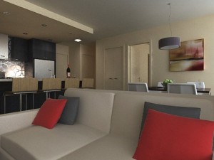 photorealistic living  dining room 065 3D Model