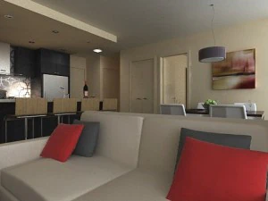 photorealistic living  dining room 065 3D Model