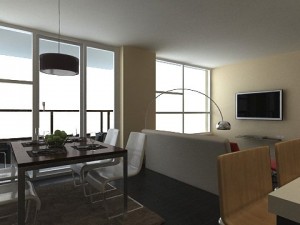 photorealistic living  dining room 065 3D Model