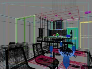 photorealistic living  dining room 065 3D Model