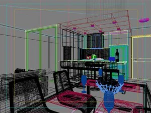photorealistic living  dining room 065 3D Model