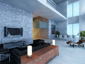 photorealistic living  dining room 066 3D Model