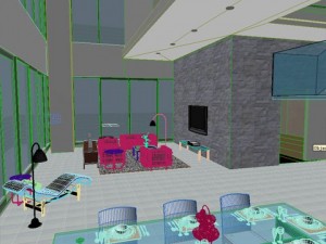 photorealistic living  dining room 066 Modèle 3D