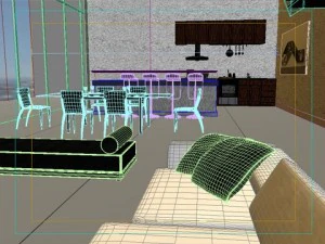 photorealistic living  dining room 069 3D Model