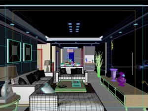 photorealistic living  dining room 070 Modello 3D