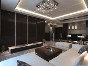 photorealistic living  dining room 071 3D-Modell