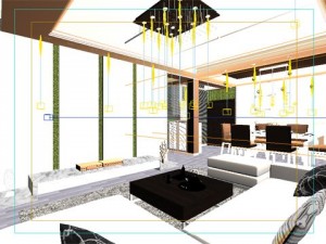 photorealistic living  dining room 071 3D मॉडल