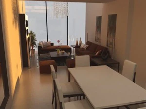 bedroom  living  dining room 072 3D Model