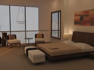 bedroom  living  dining room 072 3D Model