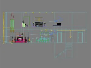 bedroom  living  dining room 072 3D Model