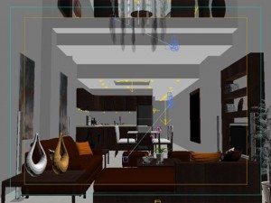 bedroom  living  dining room 072 3D-Modell