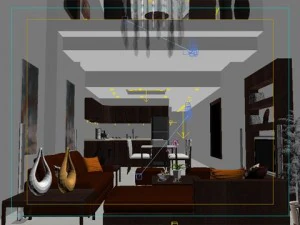 bedroom  living  dining room 072 3D Model