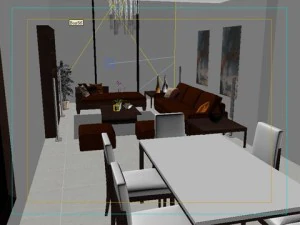bedroom  living  dining room 072 3D Model