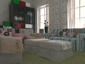 photorealistic living  dining room 073 Modelo 3D