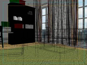 photorealistic living  dining room 073 3D Model