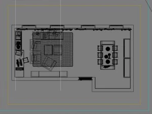 photorealistic living  dining room 073 3D Model