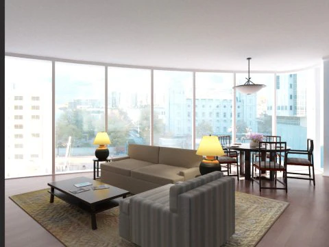 photorealistic living dining room 075 3D Model .c4d .max .obj .3ds .fbx .stl .blend