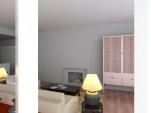 photorealistic living  dining room 075 3D Model