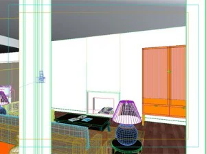 photorealistic living  dining room 075 3D Model