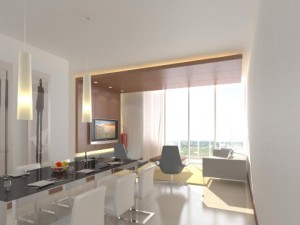 photorealistic living  dining room 076 3D-Modell