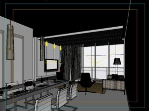 photorealistic living  dining room 076 3D Model
