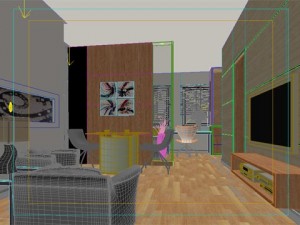photorealistic living  dining room 077 3D-Modell