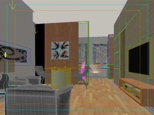 photorealistic living  dining room 077 3D Model
