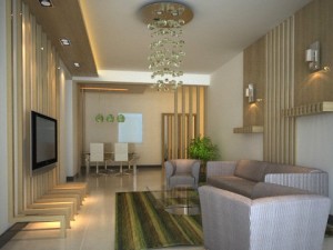 photorealistic living  dining room 078 3D-Modell