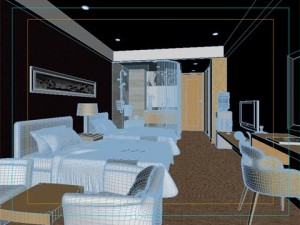 hotel room or bedroom 001 3D Model