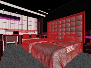 hotel room or bedroom 002 3D Model