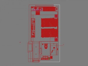 hotel room or bedroom 002 3D Model