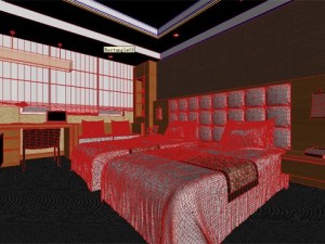 hotel room or bedroom 003 3D Model
