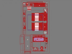 hotel room or bedroom 003 3D Model