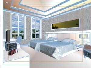hotel room or bedroom 004 3D Model