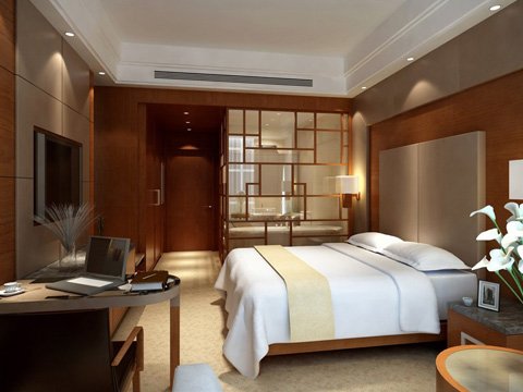 hotel room or bedroom 005 3D Model .c4d .max .obj .3ds .fbx .stl .blend 