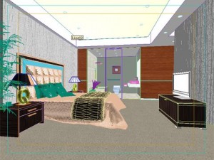hotel room or bedroom 007 Modello 3D