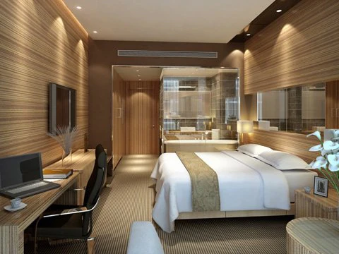 hotel room or bedroom 010 3D Model .c4d .max .obj .3ds .fbx .stl .blend 