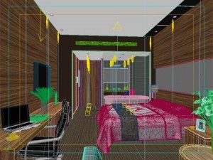 hotel room or bedroom 010 3D Model