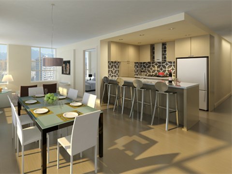 photorealistic kitchen  dining room 084 3D Модель .c4d .max .obj .3ds .fbx .stl .blend 