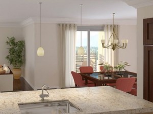 photorealistic kitchen living  dining room 085 3D Модель